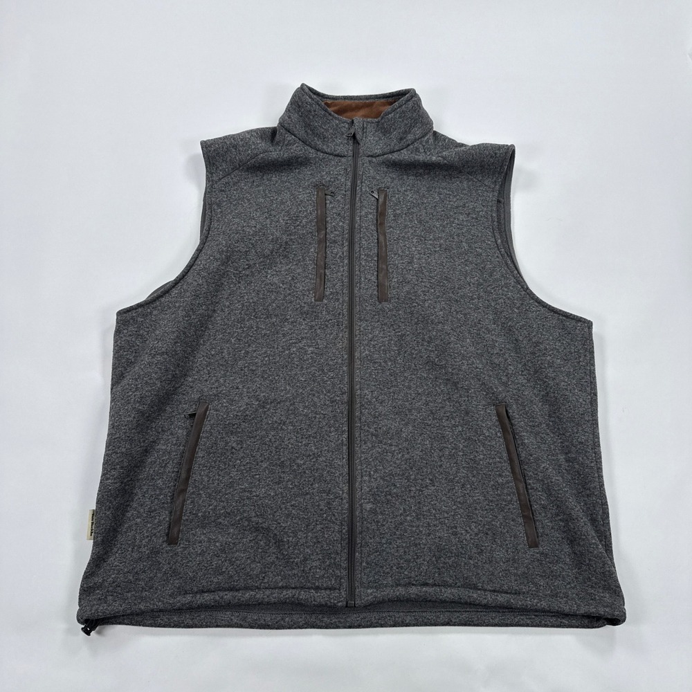 Tom Beckbe Mens Vest XXL Grey Fleece Full Zip Gorpcore Outdoor Sleeveless